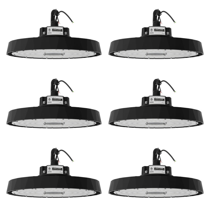 12 en 200 watts 5000 W à intensité variable intégrée UFO High Bay Light 32 000 lumens classé AC100-277V homologué DLC, 12