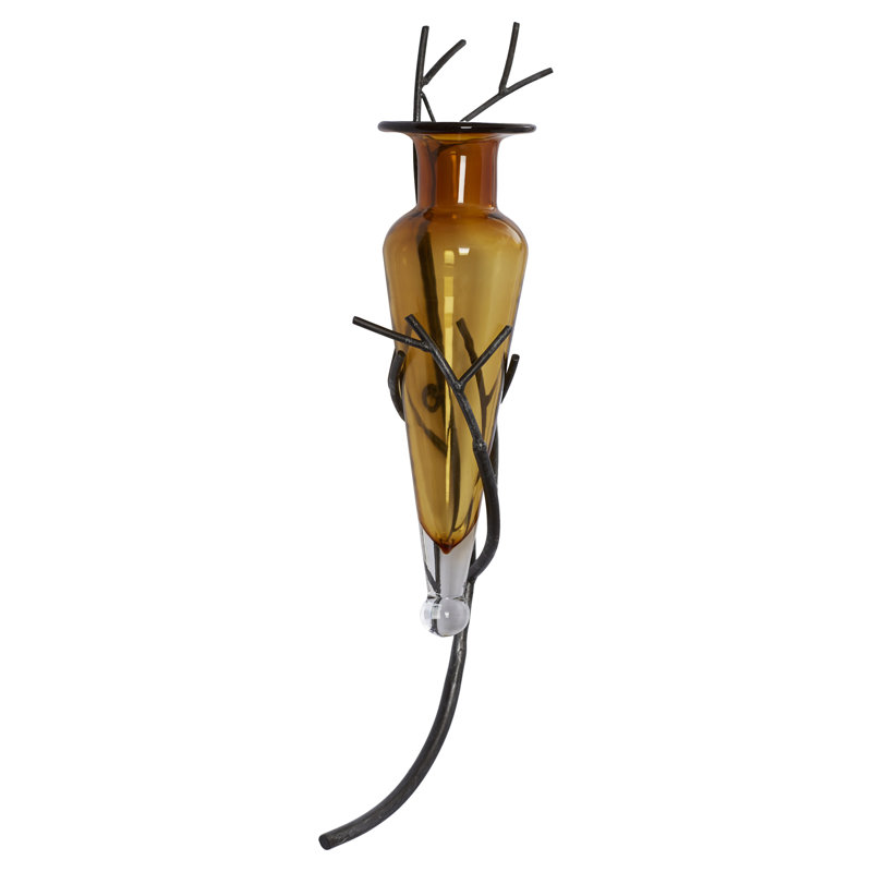 Vase mural en verre 22 ", Amber