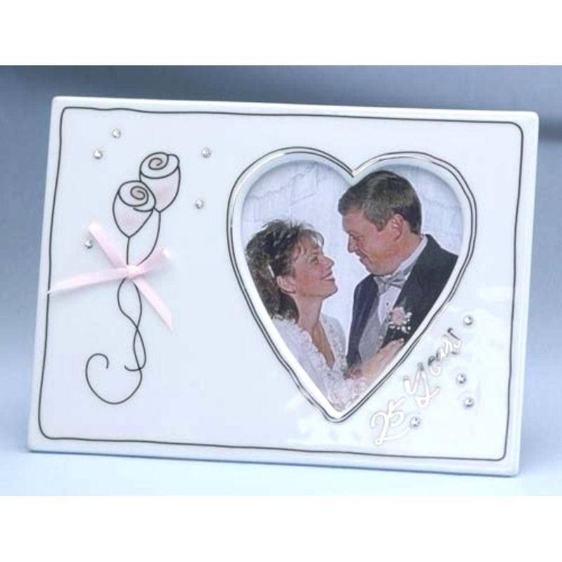 Berkey White Ceramic Beaded Picture Frame