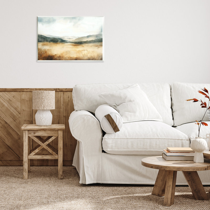 Plaque murale Foggy Landscape Distant Hills, design par LSR Creative Studio, H 10 po x l 15 po