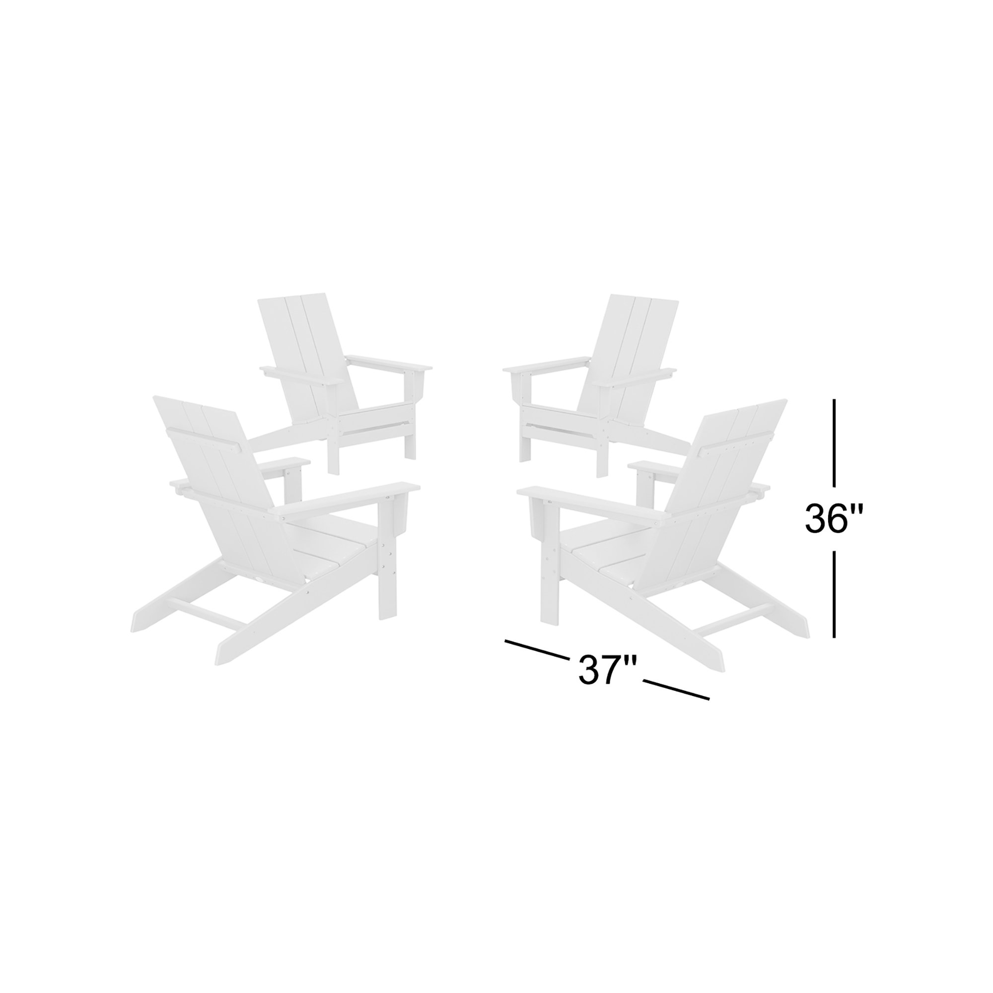 POLYWOOD x AllModern Plastic Adirondack Chairs (Set of 4), Green