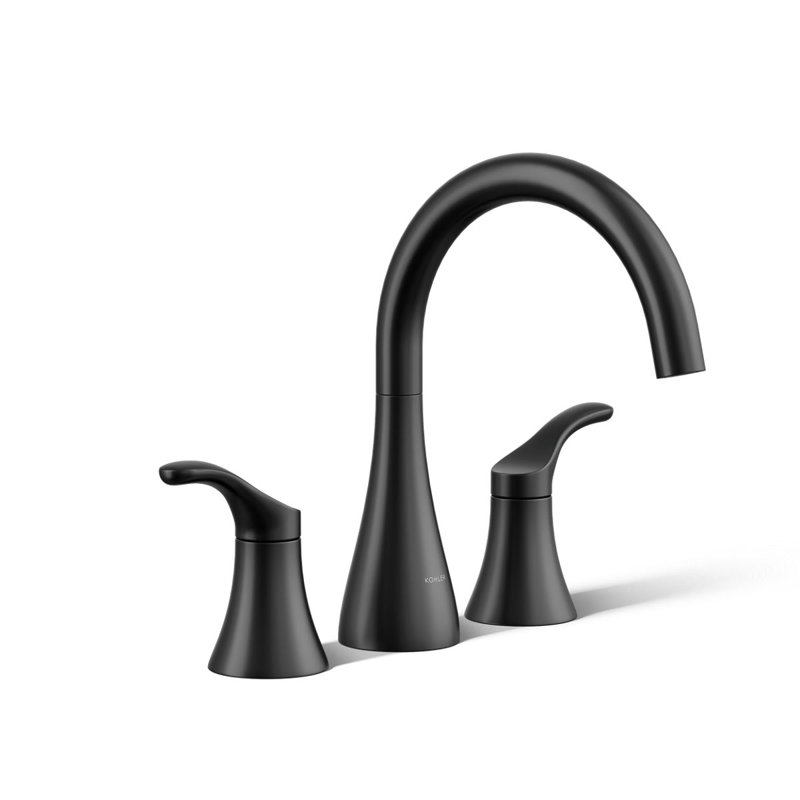 Robinet de baignoire romaine à 2 tablettes Simplice, Noir mat