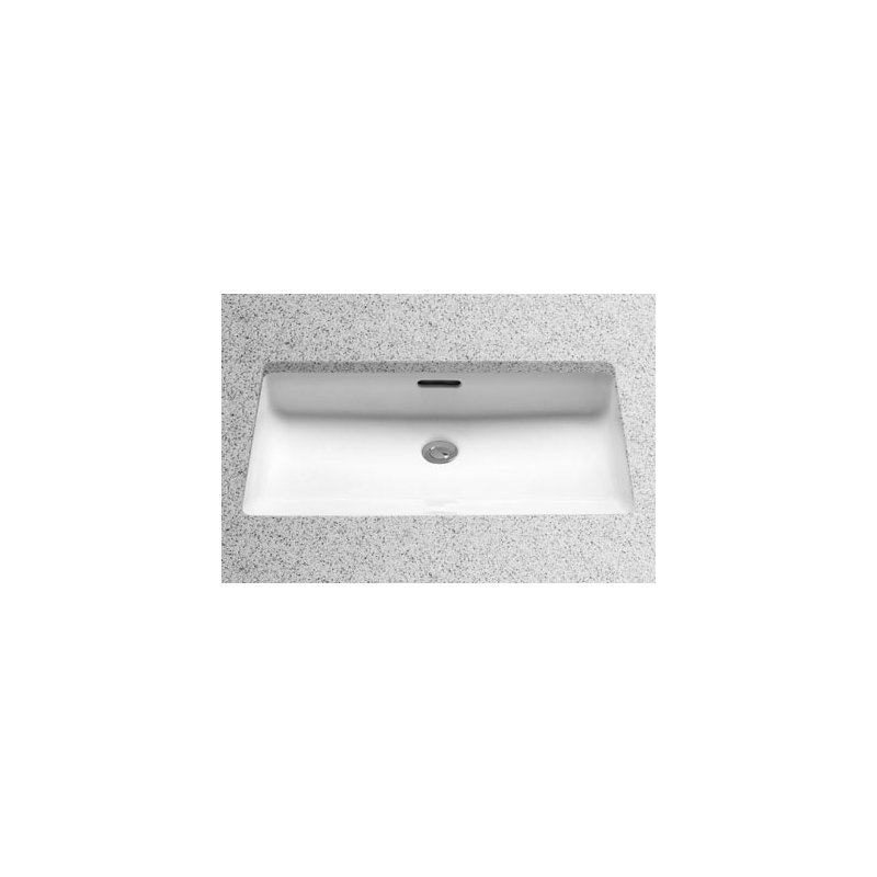 Ceramic Rectangular Undermount Bathroom Sink with Overflow, Cotton