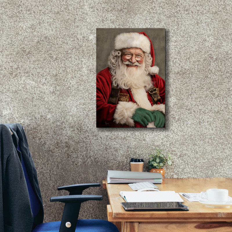 «Nostalgic Santa» par Ashley Bradley, art mural sur toile, H 26 po x l 18 po x P 0,75 po