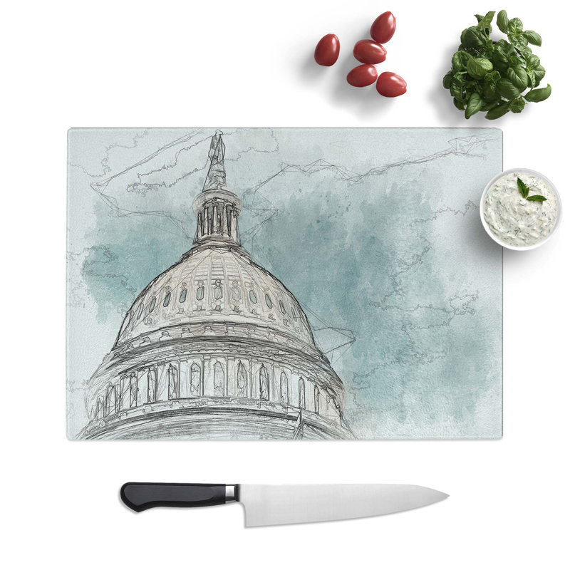 Tempered Glass Capitol Hill House Chopping Board, 28.5 cm W x 20 cm L