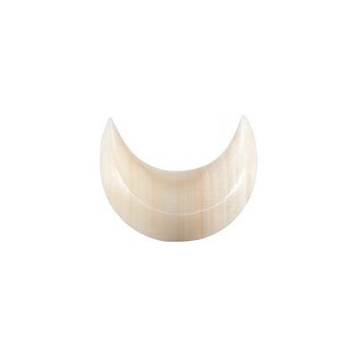 Sculpture onyx lune, petit, blanc cassé, assorti