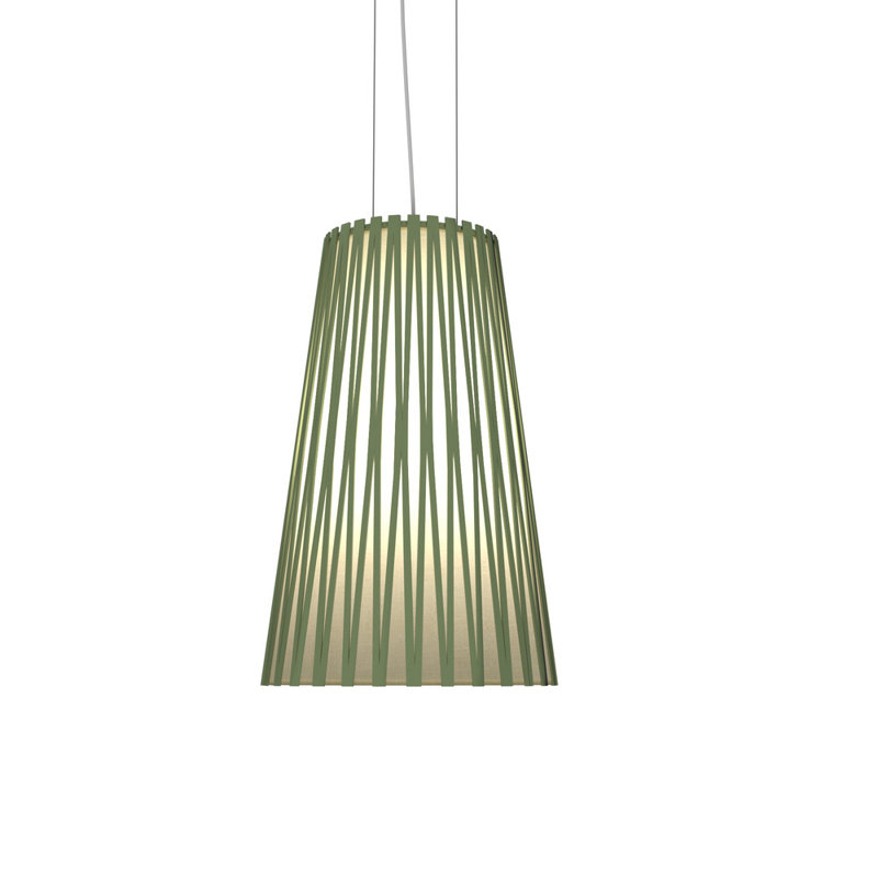1 - Light Pendant, 9.75" H x 5.66" W x 5.66" D, Teak