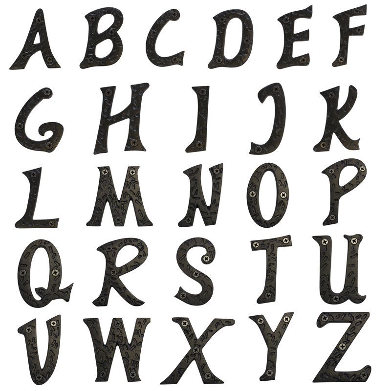 3'' H Metal Surface Mount House Letter, T