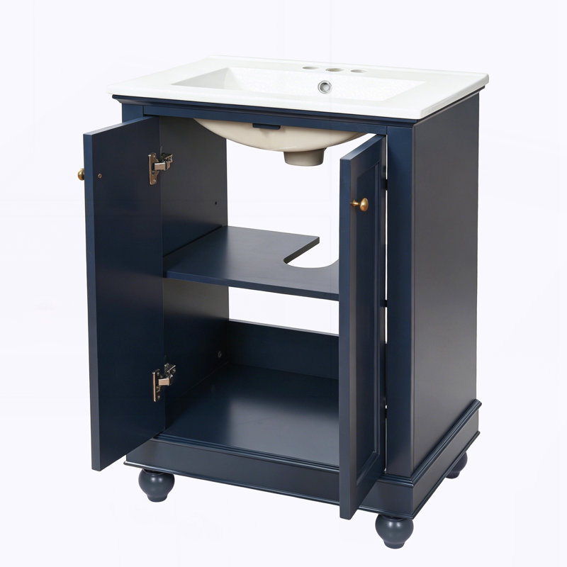 Meuble-lavabo moderne 24 po, Bleu