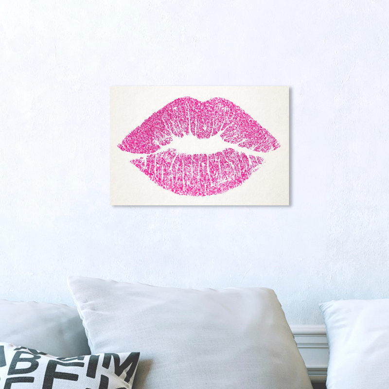 «Solid Kiss Pink Glitter-Custom», impression sur toile, H 10 po x l 15 po