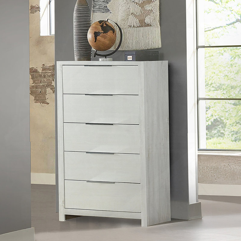 Commode de rangement avec 5 tiroirs, coffre en bois pour chambre à coucher