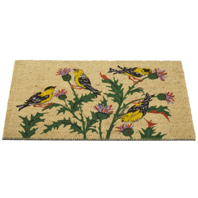Finches on Thistle Outdoor Doormat