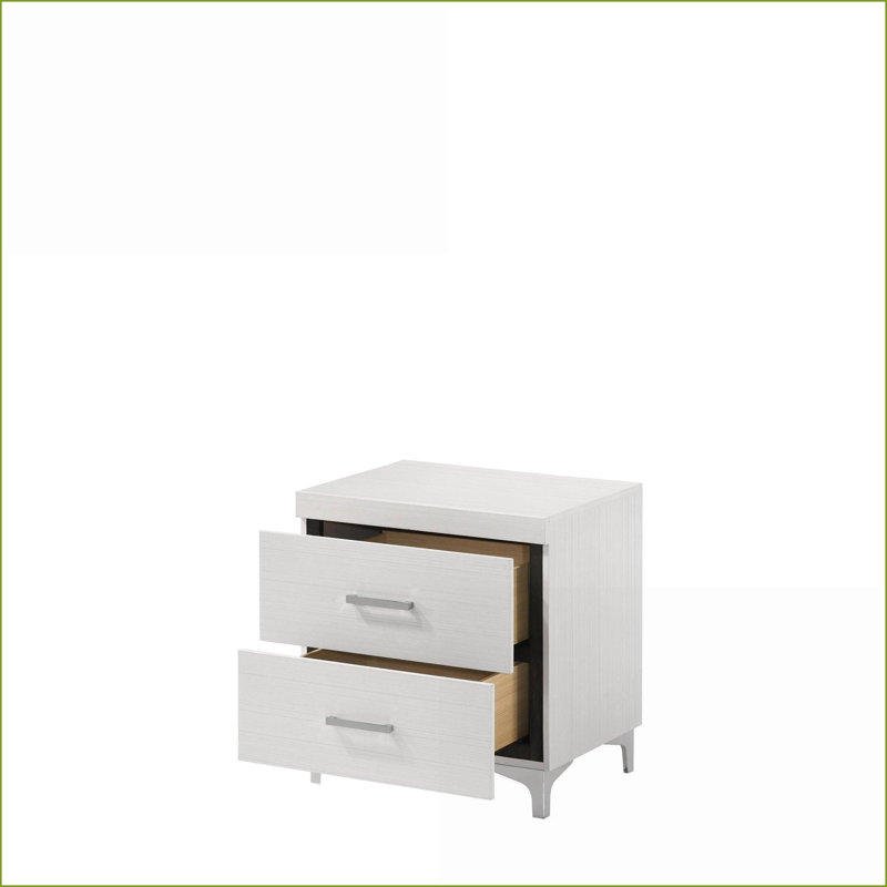 Table de chevet en bois blanc Casilda