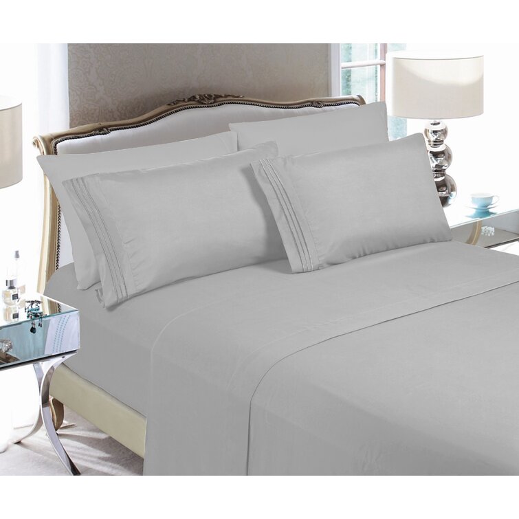 Bruyn Double Brushed Hotel Luxury Sheet Set with Extra Soft Sheets & Pillowcases Latitude Run Color: White, Size: Split King