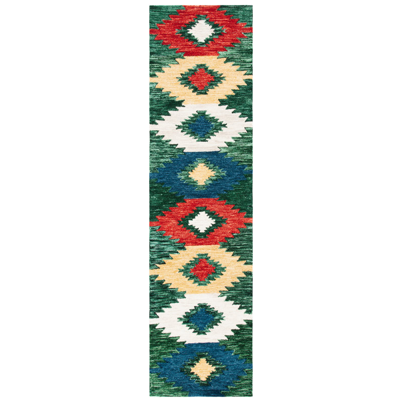 New Bedford Hand Tufted Wool Southwestern Rug, Runner 2'3" x 9'