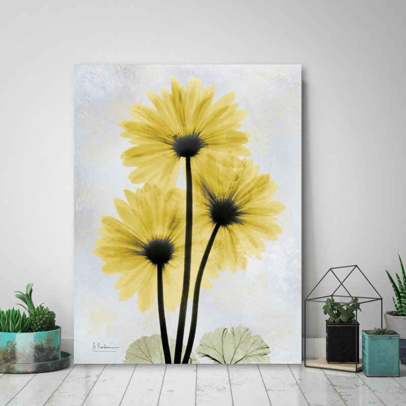 « golden fleur ii », impression sur toile tendue