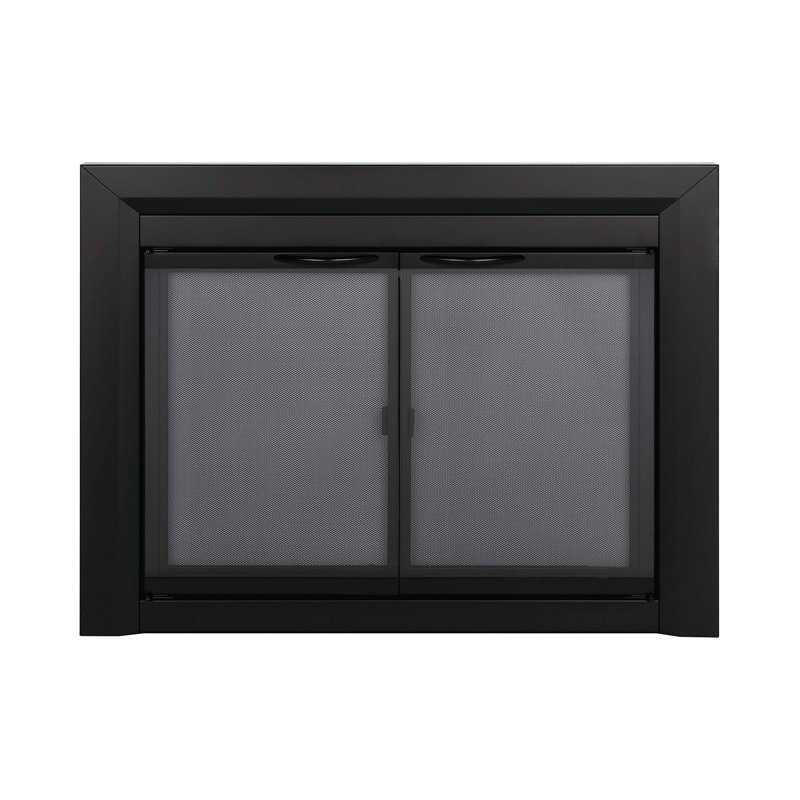 Portes de foyer en acier de style armoire Vandervoort, Noir satiné, Petit