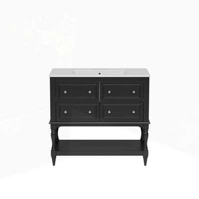 Bathroom Vanity Cabinet with Sink Free Standing Vanity Set with 4 Drawers