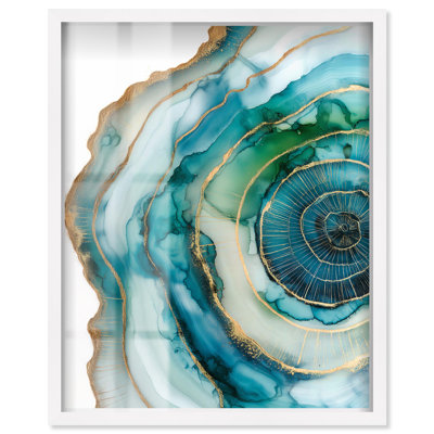 «Great Blue Green I Shadowbox Print Green Decor» par Art Remedy
