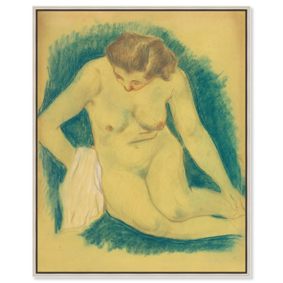 Toile nue assise vue de dessus figurative rétro par 