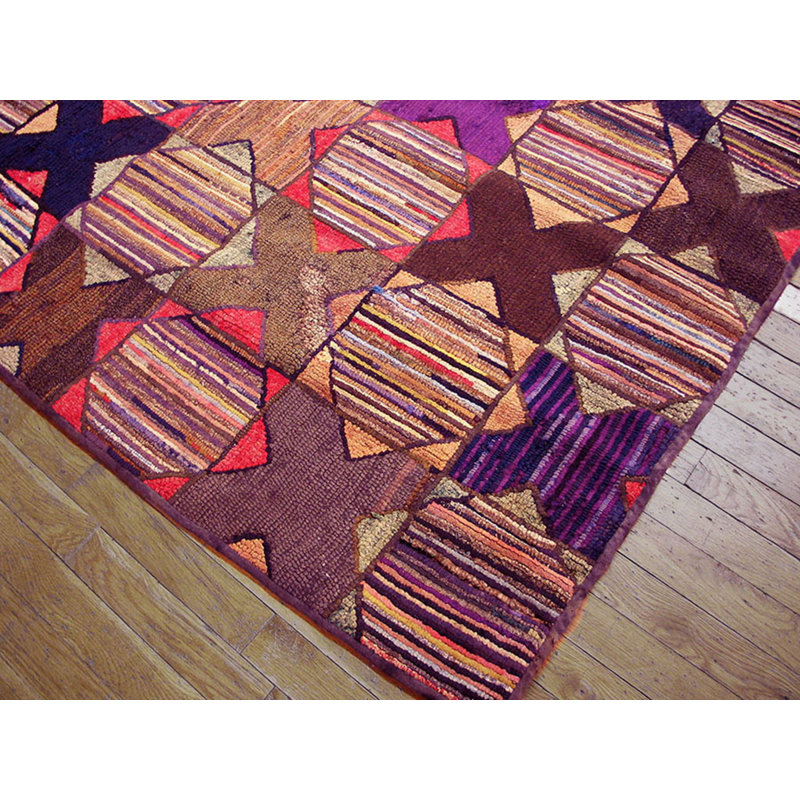 Hand Knotted Wool Geometric Area Rug in Multicolored