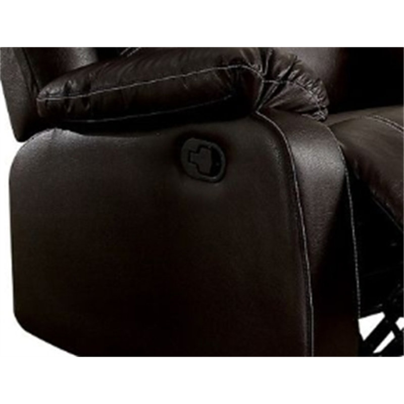 Fauteuil inclinable en cuir synthétique Zuriel, Similicuir brun