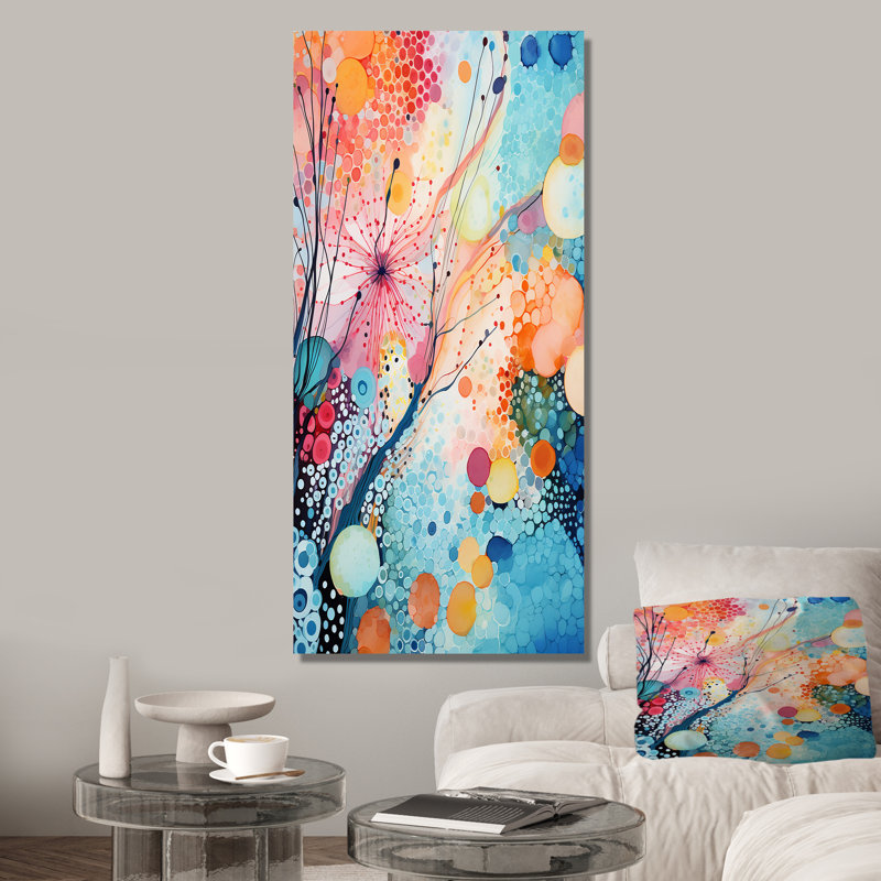 «Colorful Ink River Microscopic Fantasia 2 - Abstract Shapes», art mural, Toile tendue, 20" H x 12" W