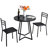 Kilwin 3-Piece Black Modern Round Dining Table Set with 2 Chairs, Space-Saving Kitchen & Breakfast Nook Dining Set, Compact Small Space Bistro Dining Room Table Set-1596648594