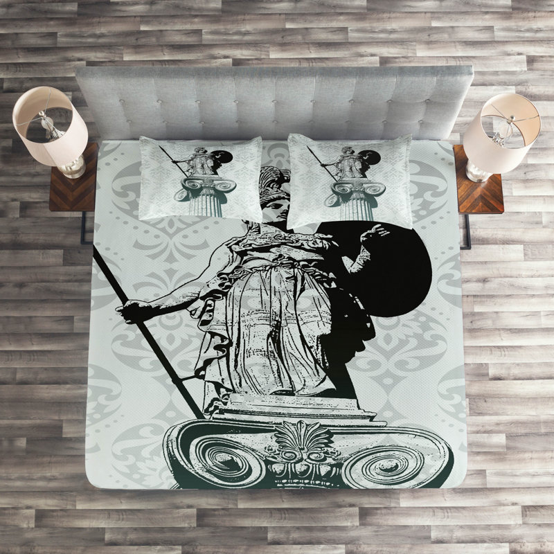 Traditional Polyester Damask Coverlet, King Bedspread + 2 Shams