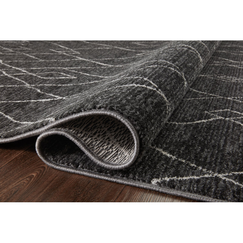 Tapis gris anthracite / colombe Vance, Rectangle 11 pi 6 po x 15 pi 7 po