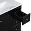 Meuble-lavabo noir 36 po, 4 tiroirs et 1 porte, noir