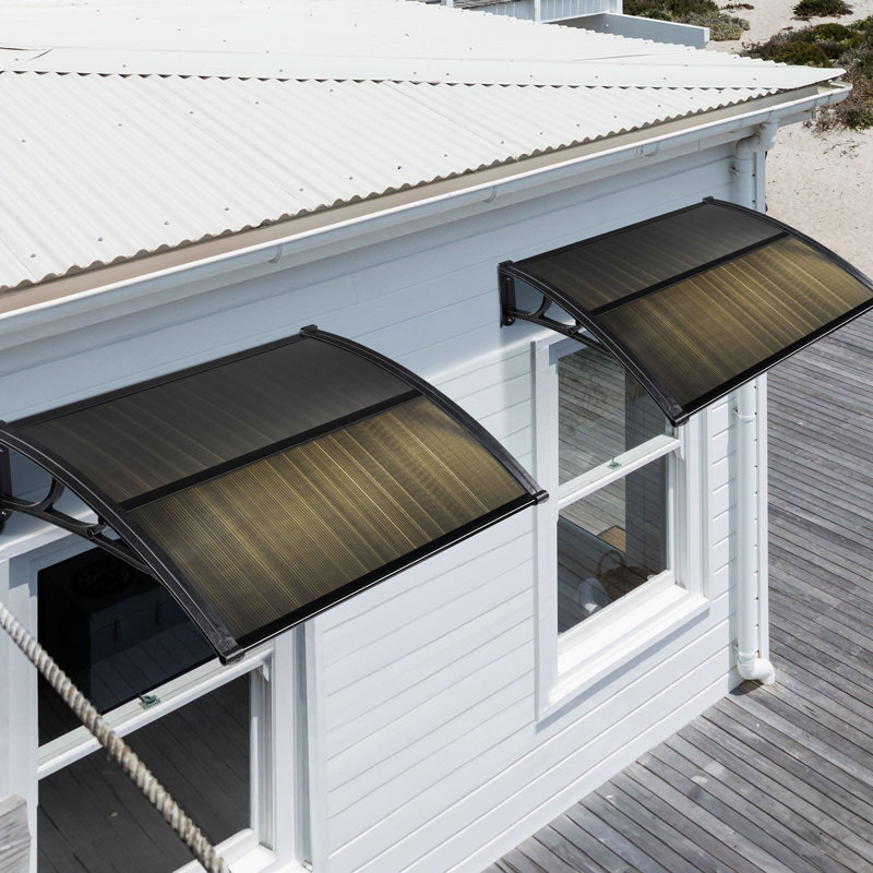 Auvent de terrasse rétractable l 29,9 po x P 8,9 po Yescom, Brun