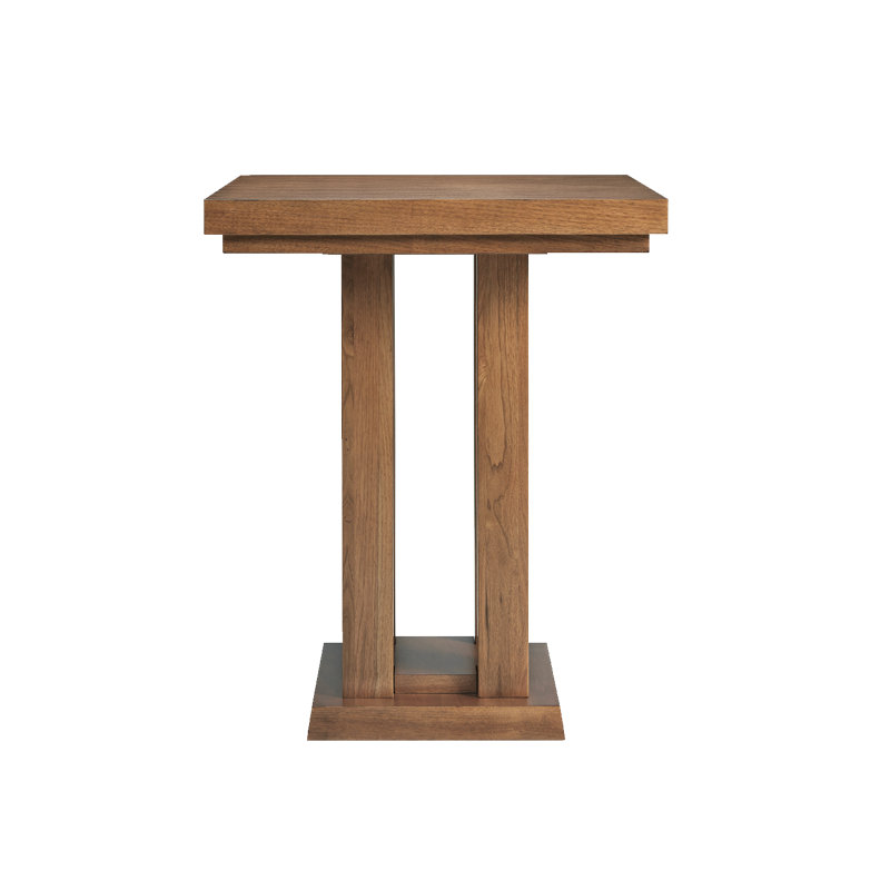 American Heritage Alta Solid Wood Dining Table – Square Pedestal Base, Ideal for Dining or Game Rooms, Brown, Brown