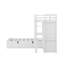 Lit superposé simple avec tiroirs, garde-robe, tablettes et lit hydraulique-780012494