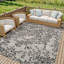 Charcoal Modern Outdoor Rug, Floral Stain Resistant Easy to Clean Rug For Patio, Balcony, Decks & Garden-297512927