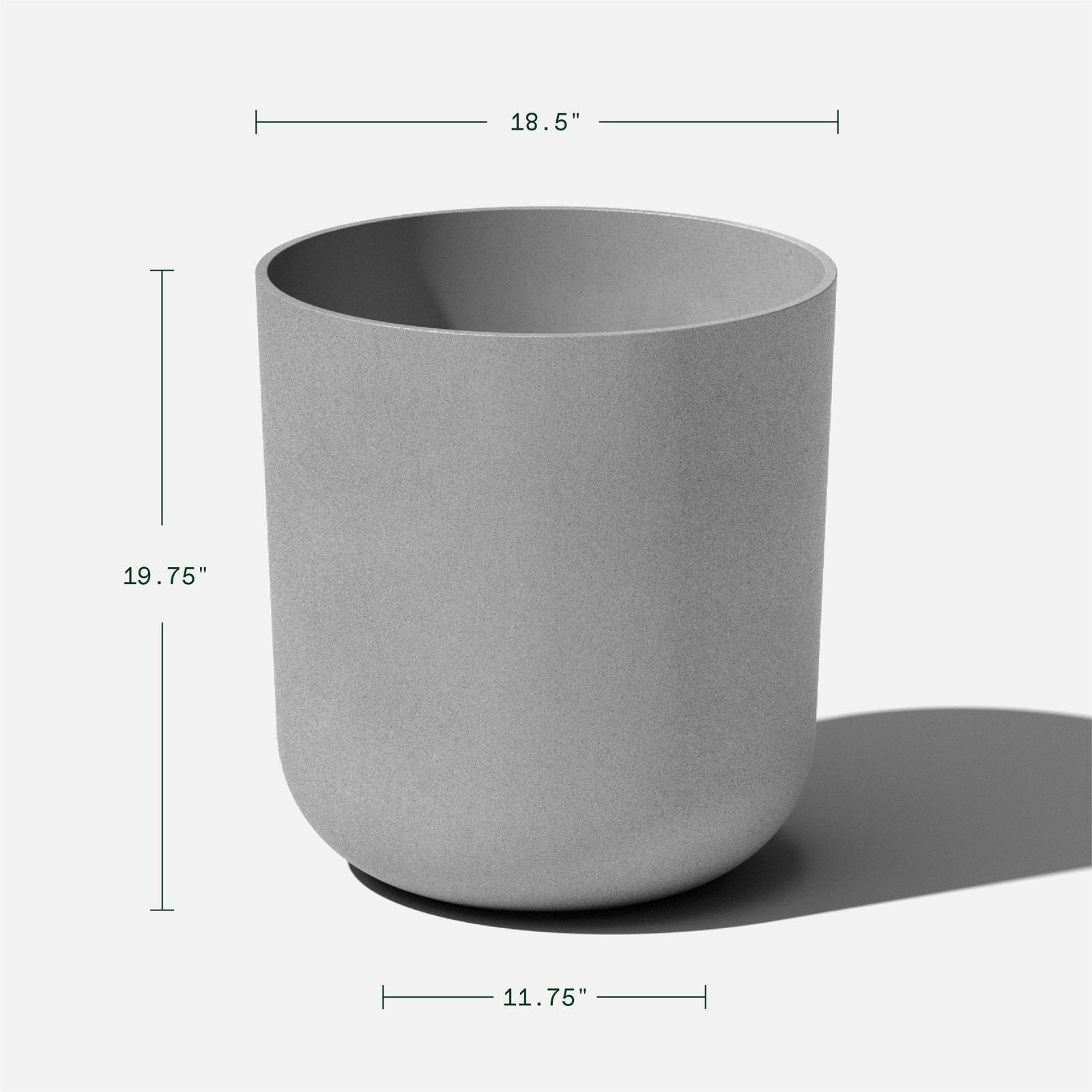 Mason Series Pot Planter, Gray, 2, 19.75" H x 18.5" W x 18.5" D