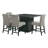 Pedestal Dining Set in Gray and Black-94365246-121469149