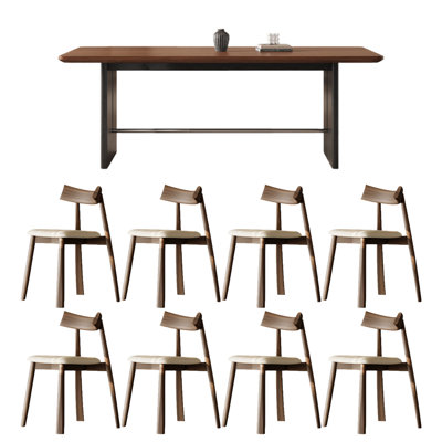 Simple dining table rectangular solid wood