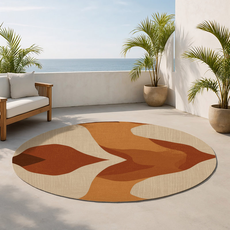 Tapis intérieur et extérieur Midnight Oasis, Rond 5 pi