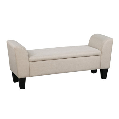 Claire Upholstered Flip Top Storage Bench with Arms