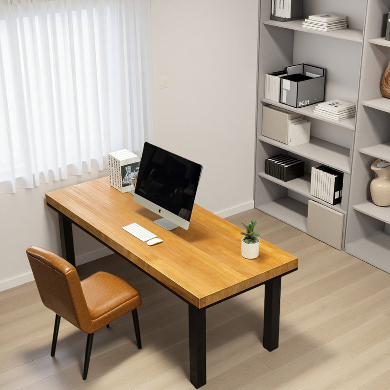 Bureau rectangulaire en bois massif épaissi, H 29,53 po x l 70,87 po x P 31,5 po