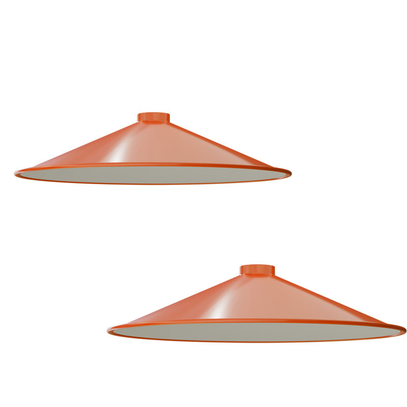 40cm Metal Cone Lamp Shade, Orange