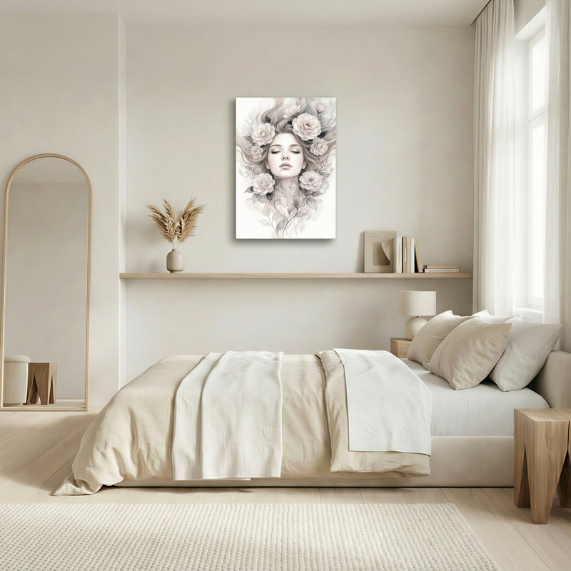 Ensemble de 1 tableau sur toile représentant un portrait floral, 24"H x 16"W, Wrapped Canvas