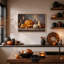 Art mural sur toile, citrouilles et bougies allumées-1628058872