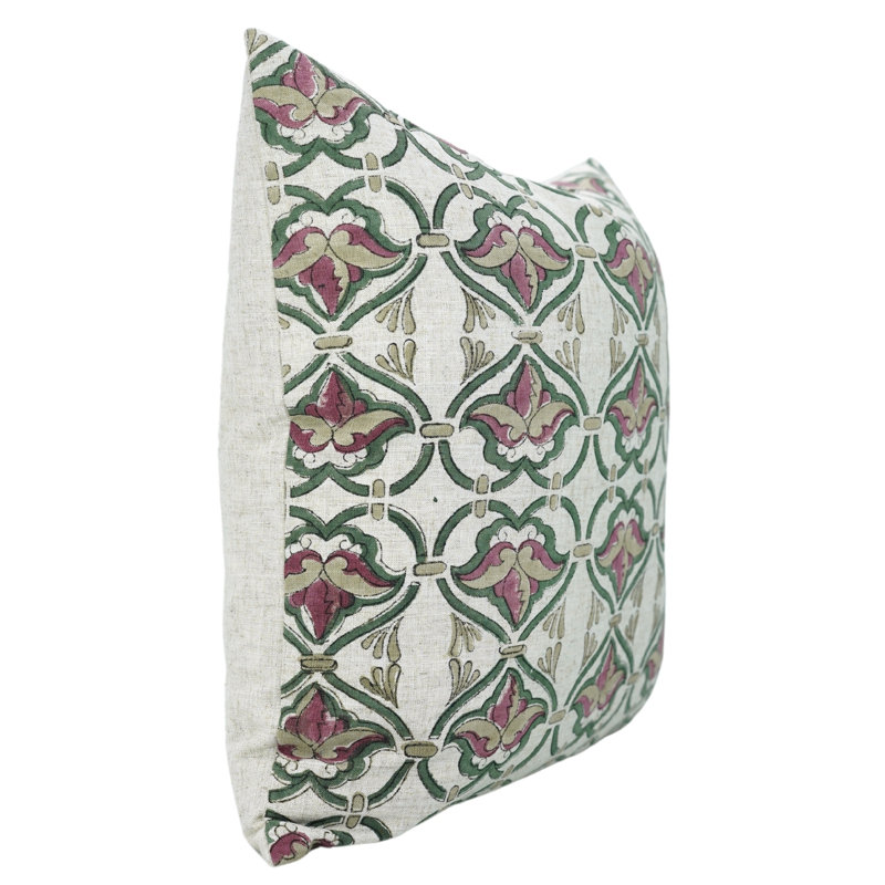 Coussin décoratif Fab Fabine pour la maison, coussin décoratif pour le salon, Hridyavan rose, Carrée, H 26 po x l 26 po