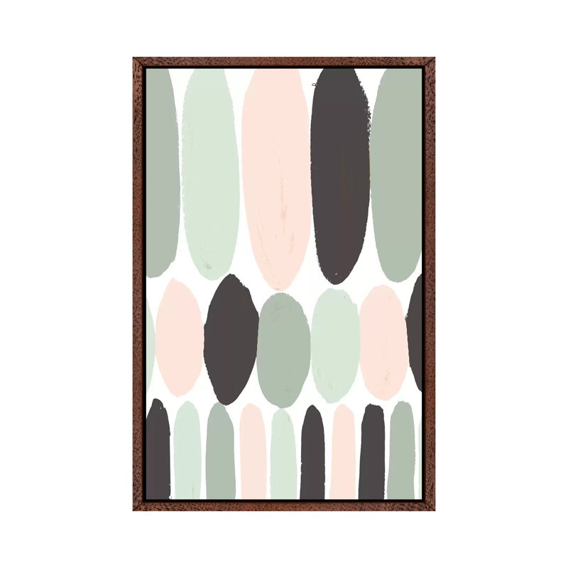 Pastel Pattern by Lanie Loreth - Painting on Canvas, 66.04cm H x 45.72cm W x 3.81cm D, Classic Brown Wood Floater Framed