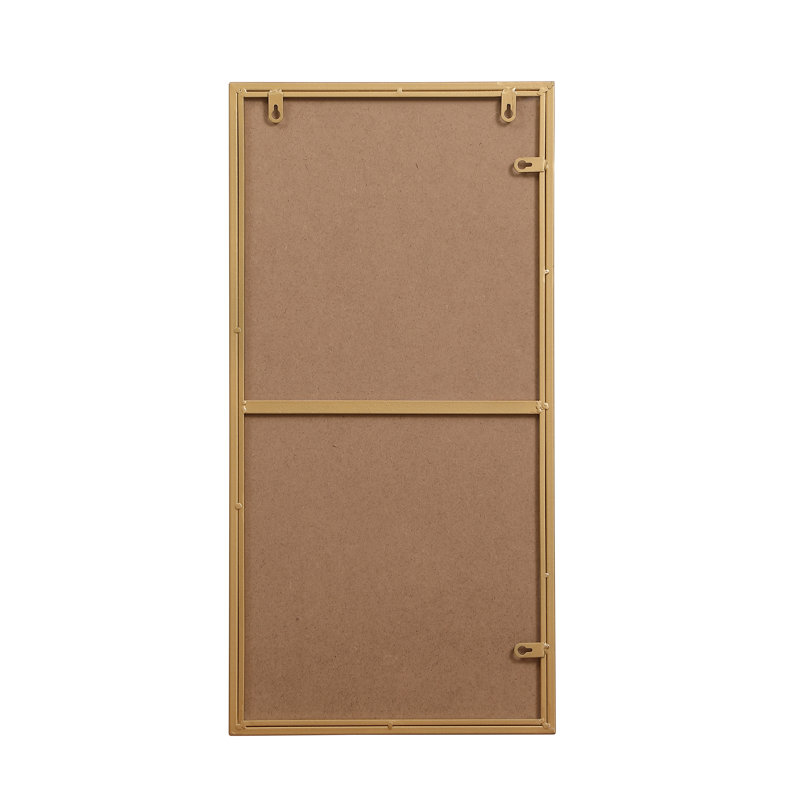 Sabine Metal Rectangle Wall Mirror, 14" x 28", Brass
