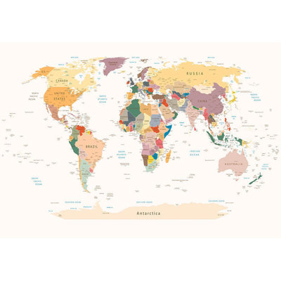 Murale carte pelez et collez - Carte du monde