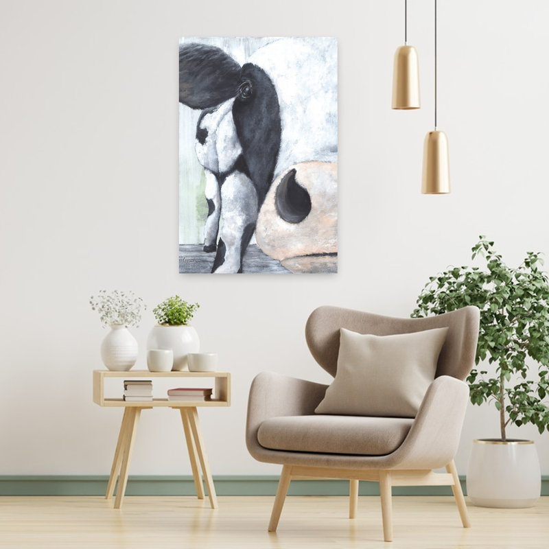 Portrait de vache contemporaine de Jessie, H 36 po x l 24 po