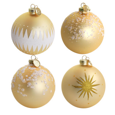4 Piece Martha Stewart Ball Ornament Set